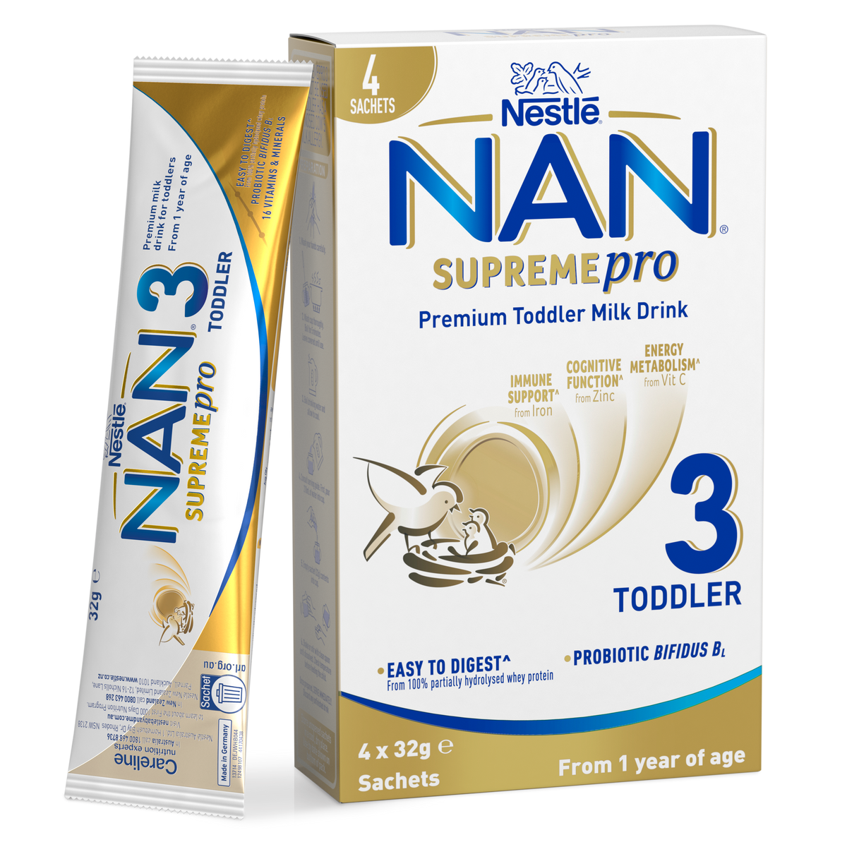 Nestle Nan Supreme 3 Toddler 12+ Months Milk Formula Powder 800G