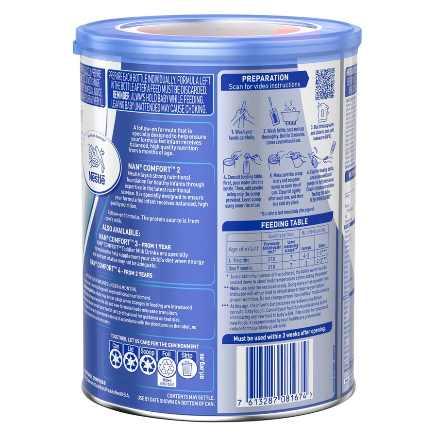 Nestlé NAN COMFORT 2, Follow-On Formula 6-12 Months Powder – 800g